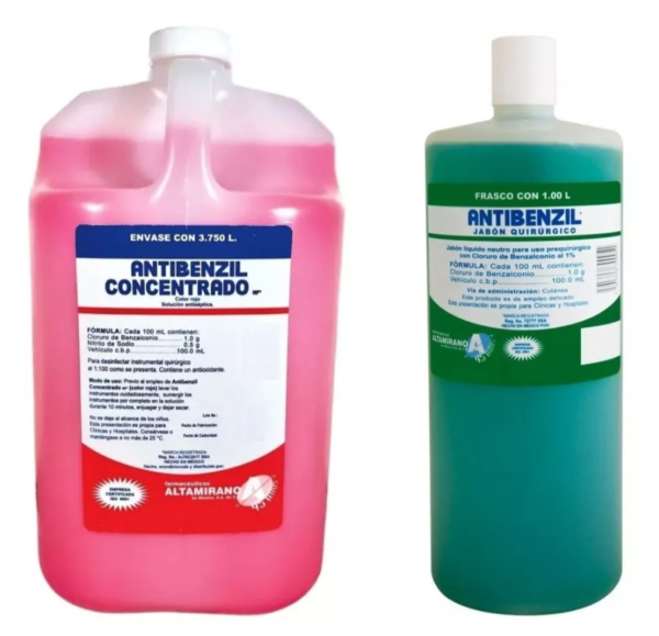 Desinfectante Combo: Antibenzil Rojo Y Jabon Quirurgico 1LT